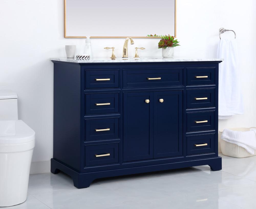 Elegant Furniture & Lighting - Americana 48 inch Single bathroom vanity in Blue - VF15048BL veiw 10