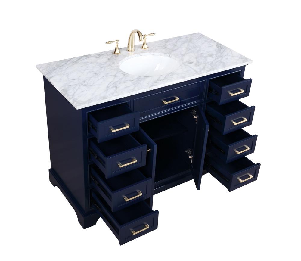 Elegant Furniture & Lighting - Americana 48 inch Single bathroom vanity in Blue - VF15048BL veiw 16