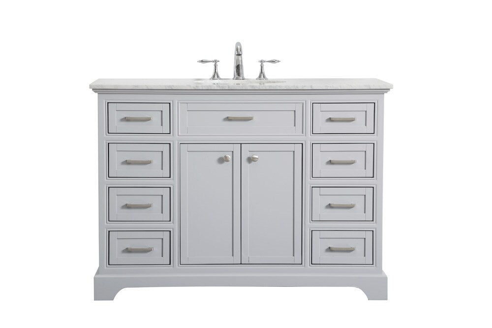 Elegant Furniture & Lighting - Americana 48 In. Single Bathroom Vanity Set In Light Grey - VF15048GR veiw 1