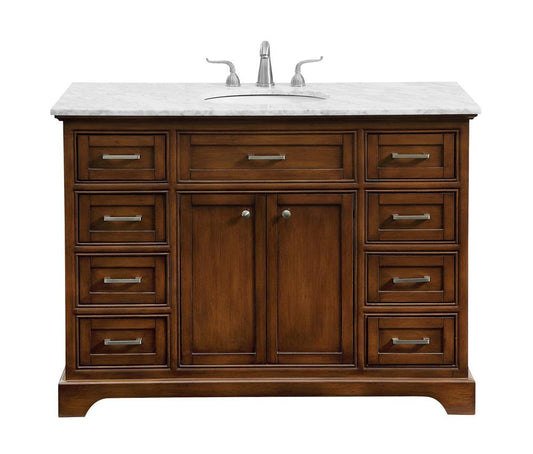 Elegant Furniture & Lighting - Americana 48 In. Single Bathroom Vanity Set In Teak - VF15048TK veiw 1
