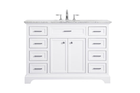 Elegant Furniture & Lighting - Americana 48 In. Single Bathroom Vanity Set In White - VF15048WH veiw 1