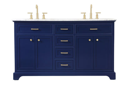 Elegant Furniture & Lighting - Americana 60 inch Single bathroom vanity in Blue - VF15060DBL veiw 1