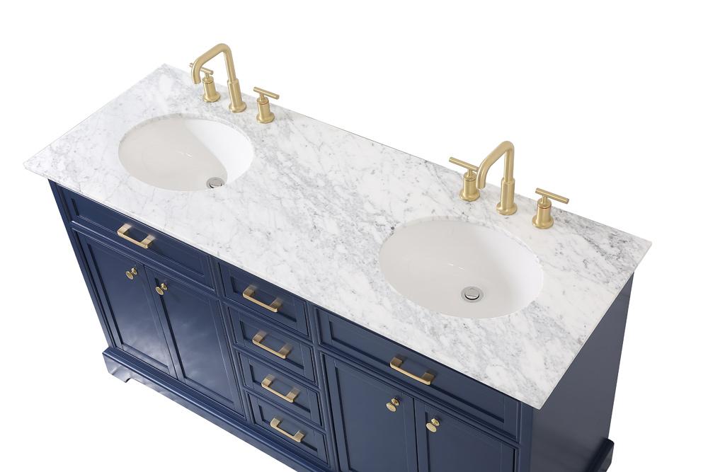 Elegant Furniture & Lighting - Americana 60 inch Single bathroom vanity in Blue - VF15060DBL veiw 3