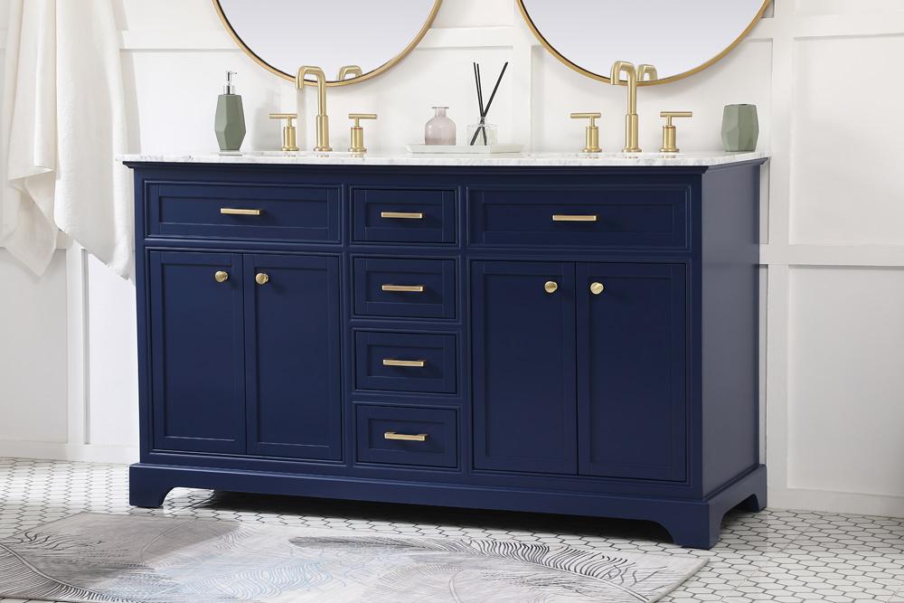 Elegant Furniture & Lighting - Americana 60 inch Single bathroom vanity in Blue - VF15060DBL veiw 9