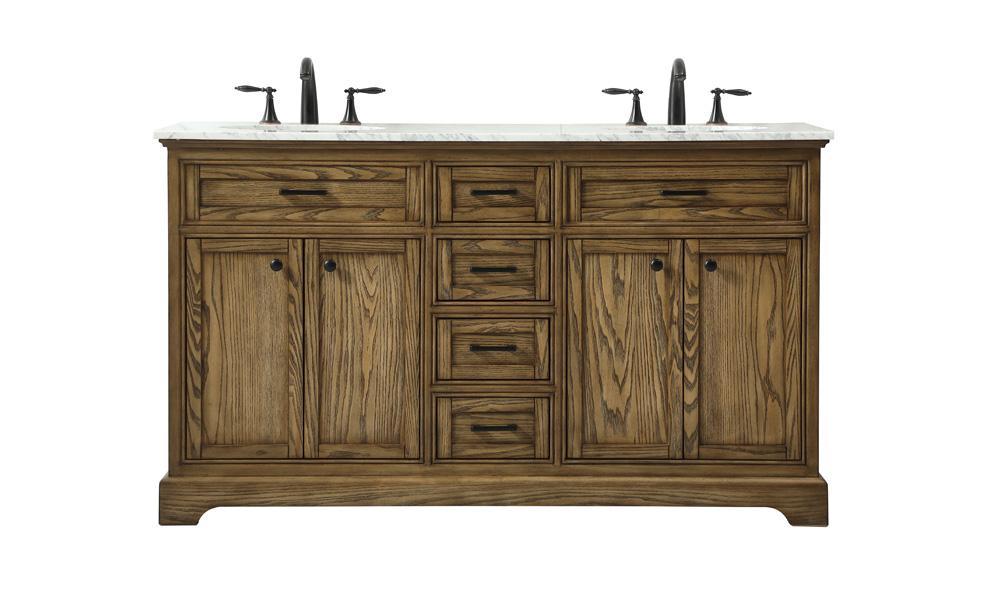 Elegant Furniture & Lighting - Americana 60 inch double bathroom vanity in driftwood - VF15060DDW veiw 1