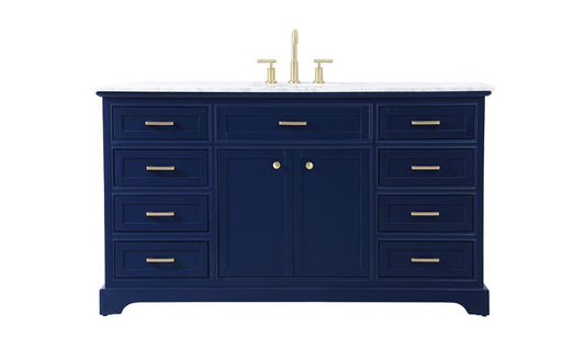 Elegant Furniture & Lighting - Americana 60 inch Single bathroom vanity in blue - VF15060BL veiw 1