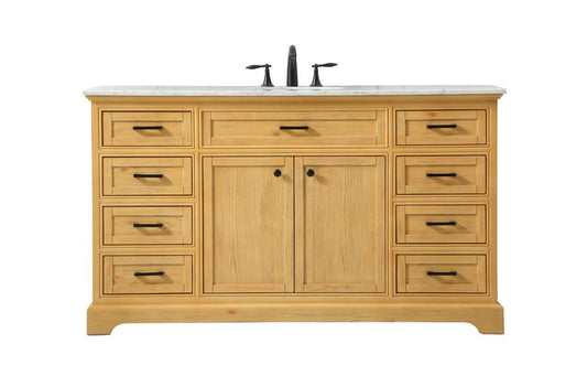 Elegant Furniture & Lighting - Americana 60 inch Single bathroom vanity in natural wood - VF15060NW veiw 1