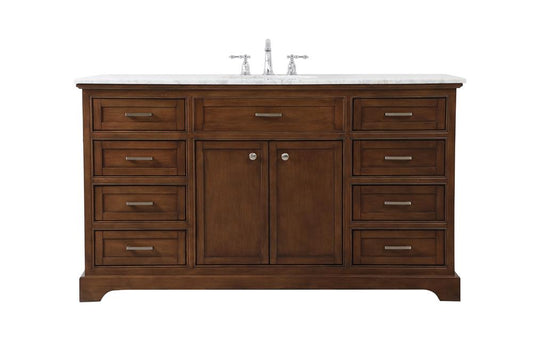 Elegant Furniture & Lighting - Americana 60 inch Single bathroom vanity in teak - VF15060TK veiw 1