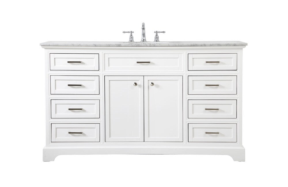 Elegant Furniture & Lighting - Americana 60 inch Single bathroom vanity in white - VF15060WH veiw 1