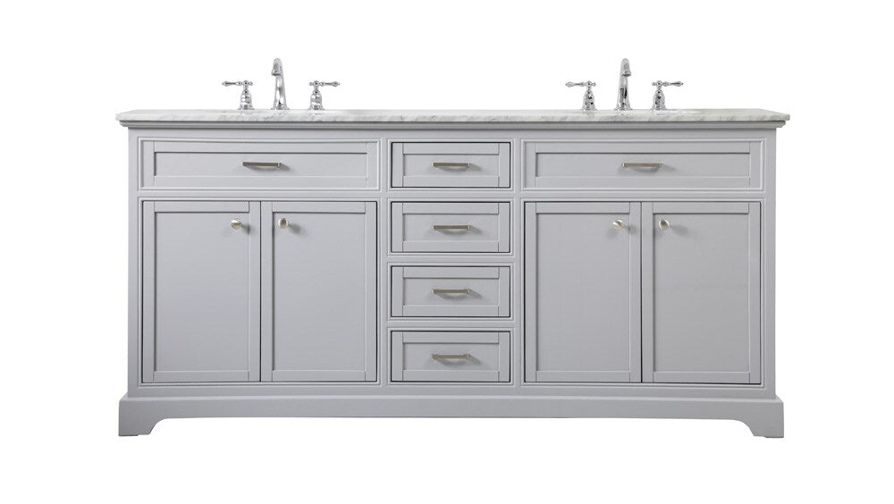 Elegant Furniture & Lighting - Americana 72 inch double bathroom vanity in grey - VF15072DGR veiw 1