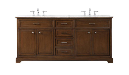 Elegant Furniture & Lighting - Americana 72 inch double bathroom vanity in teak - VF15072DTK veiw 1
