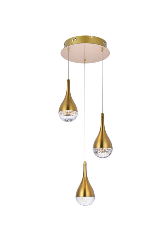 Elegant Furniture & Lighting - Amherst 10 inch LED pendant in satin gold - 3803D12SG veiw 1