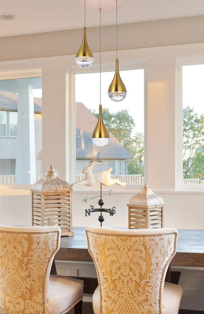 Elegant Furniture & Lighting - Amherst 10 inch LED pendant in satin gold - 3803D12SG veiw 2