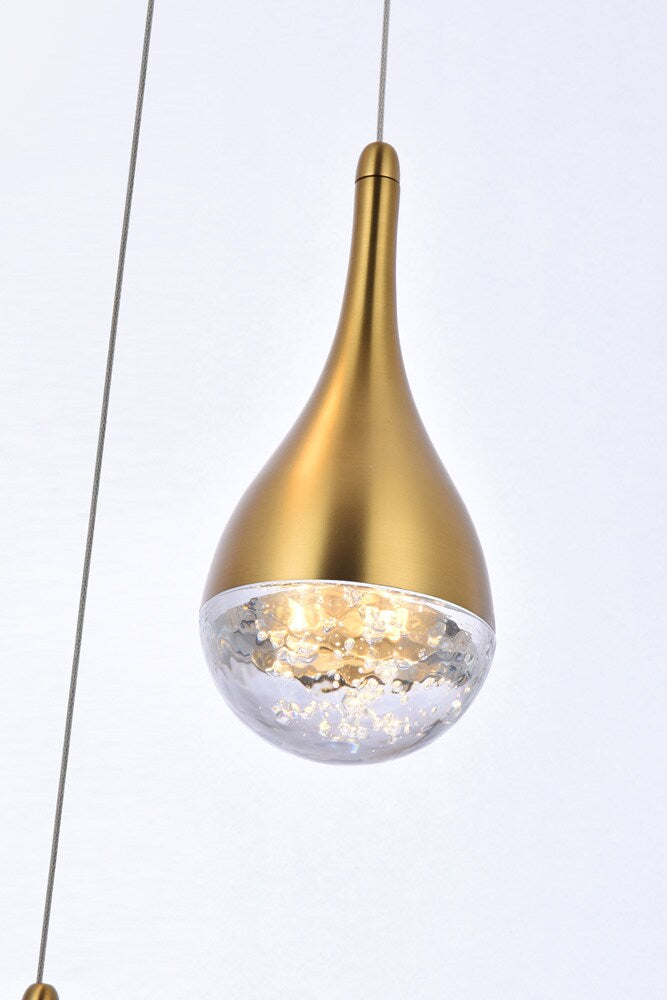 Elegant Furniture & Lighting - Amherst 10 inch LED pendant in satin gold - 3803D12SG veiw 4