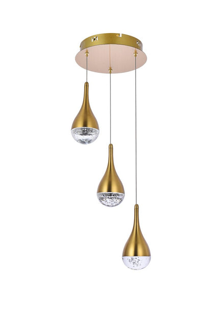 Elegant Furniture & Lighting - Amherst 10 inch LED pendant in satin gold - 3803D12SG veiw 7