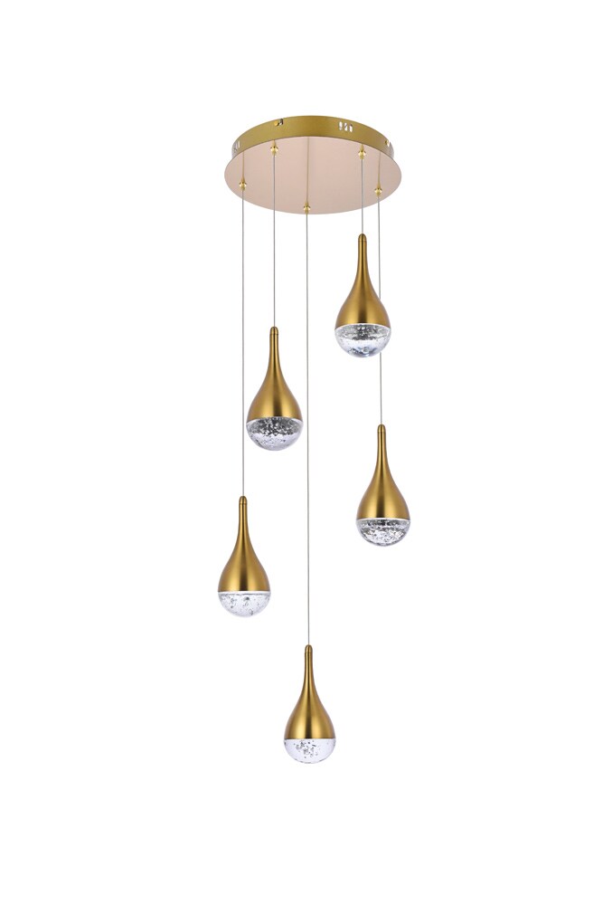 Elegant Furniture & Lighting - Amherst 14.5 inch LED pendant in satin gold - 3805D14SG veiw 7