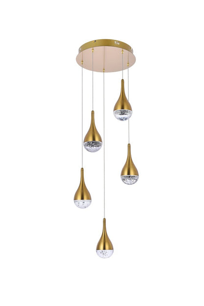 Elegant Furniture & Lighting - Amherst 14.5 inch LED pendant in satin gold - 3805D14SG veiw 7