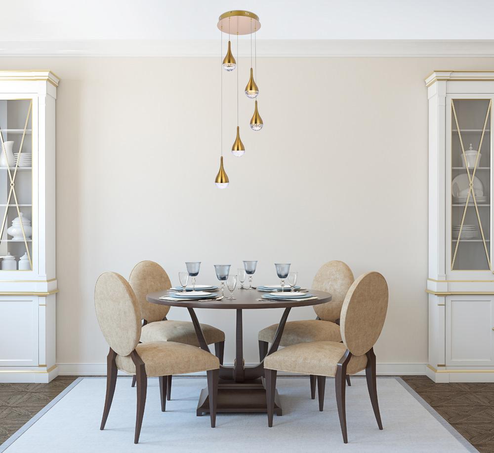 Elegant Furniture & Lighting - Amherst 14.5 inch LED pendant in satin gold - 3805D14SG veiw 8