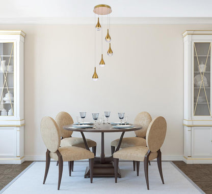 Elegant Furniture & Lighting - Amherst 14.5 inch LED pendant in satin gold - 3805D14SG veiw 8
