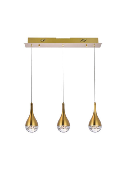 Elegant Furniture & Lighting - Amherst 24 inch LED pendant in satin gold - 3803D24SG veiw 1