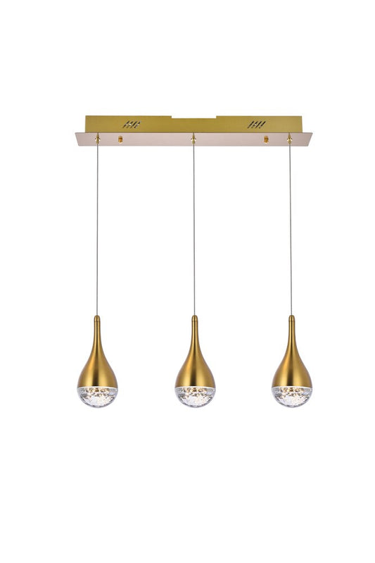 Elegant Furniture & Lighting - Amherst 24 inch LED pendant in satin gold - 3803D24SG veiw 1