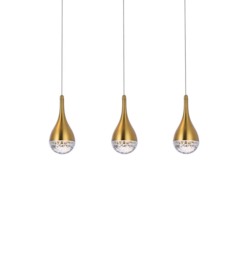 Elegant Furniture & Lighting - Amherst 24 inch LED pendant in satin gold - 3803D24SG veiw 3