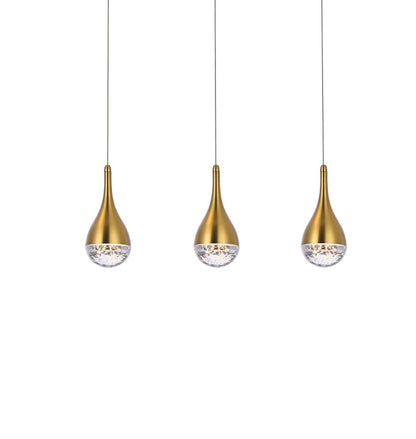 Elegant Furniture & Lighting - Amherst 24 inch LED pendant in satin gold - 3803D24SG veiw 3