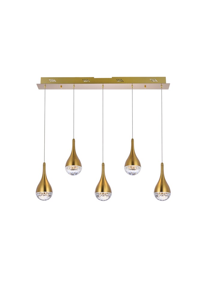 Elegant Furniture & Lighting - Amherst 34 inch LED pendant in satin gold - 3805D33SG veiw 1