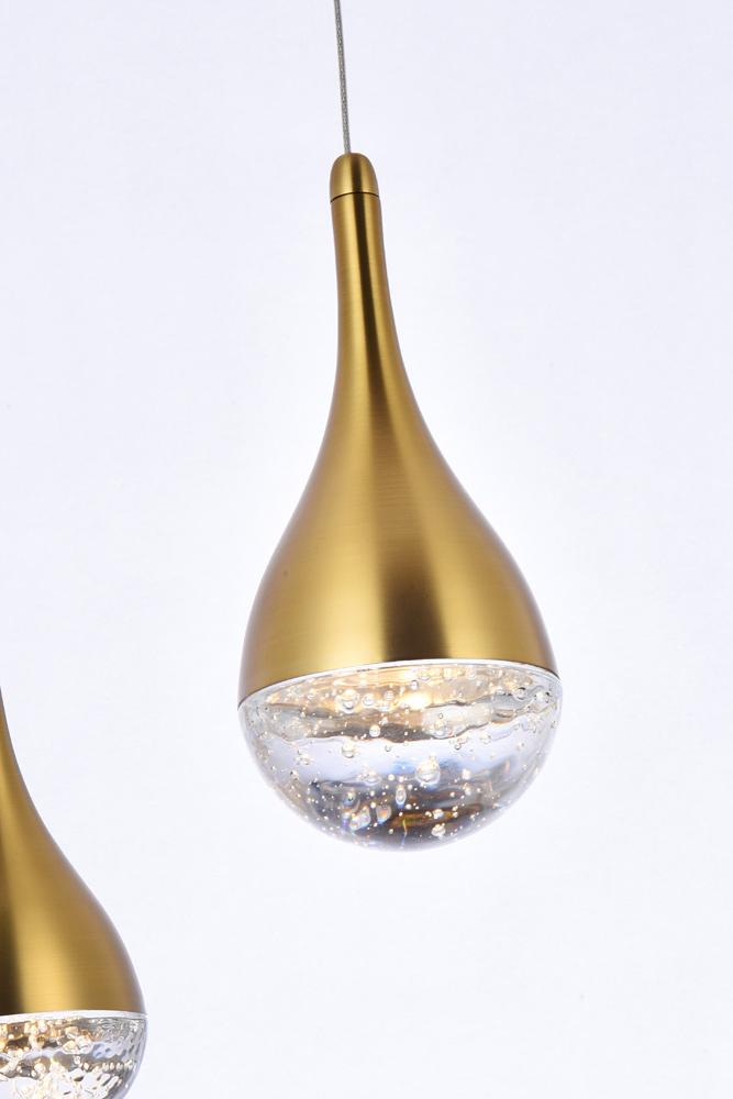 Elegant Furniture & Lighting - Amherst 34 inch LED pendant in satin gold - 3805D33SG veiw 4