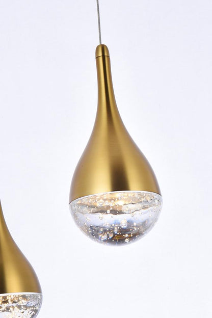 Elegant Furniture & Lighting - Amherst 34 inch LED pendant in satin gold - 3805D33SG veiw 4