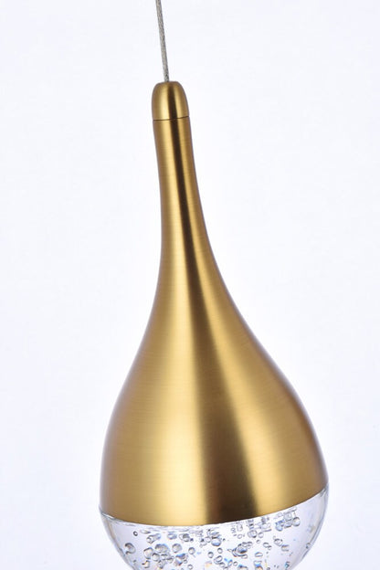 Elegant Furniture & Lighting - Amherst 34 inch LED pendant in satin gold - 3805D33SG veiw 6
