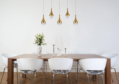 Elegant Furniture & Lighting - Amherst 34 inch LED pendant in satin gold - 3805D33SG veiw 8