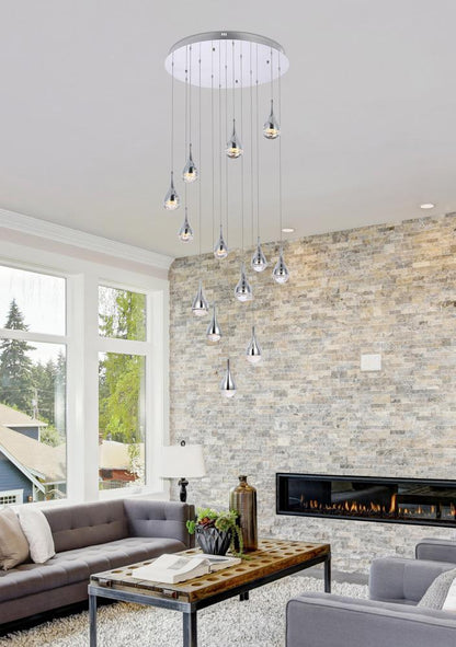 Elegant Furniture & Lighting - Amherst 30 inch LED chandelier in chrome - 3813D30C veiw 2