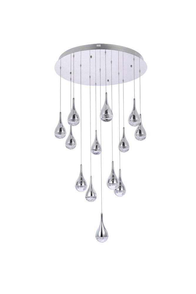 Elegant Furniture & Lighting - Amherst 30 inch LED chandelier in chrome - 3813D30C veiw 7