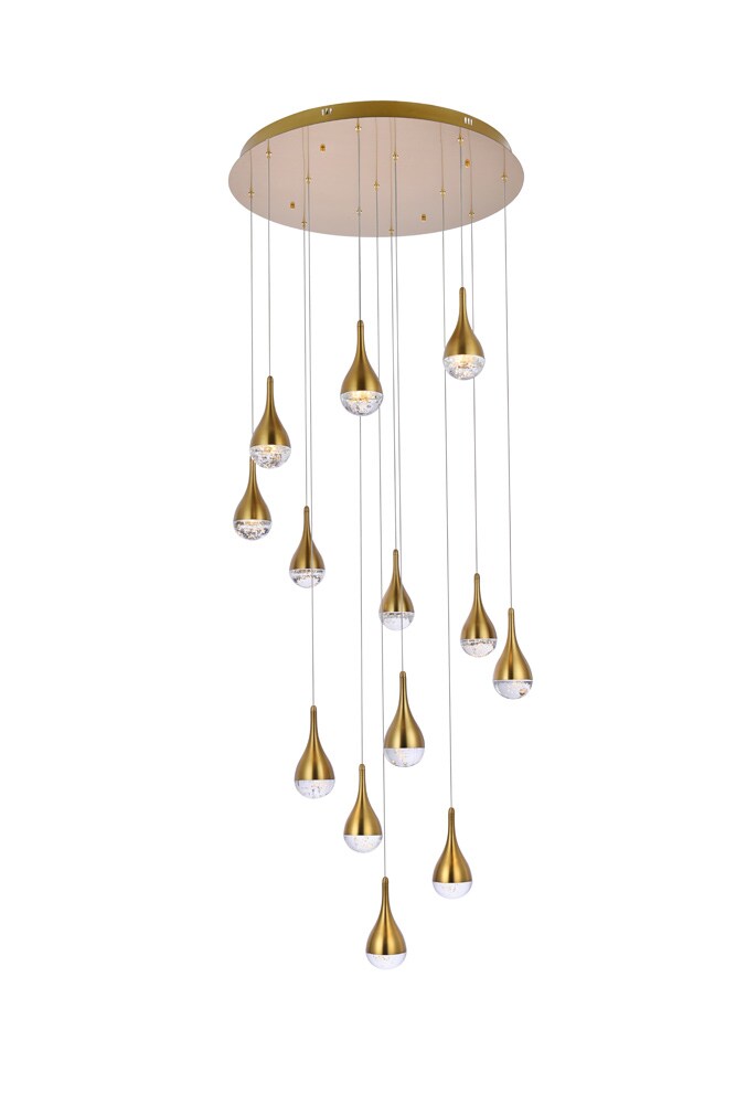 Elegant Furniture & Lighting - Amherst 30 inch LED chandelier in satin gold - 3813D30SG veiw 1