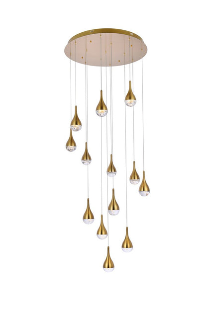 Elegant Furniture & Lighting - Amherst 30 inch LED chandelier in satin gold - 3813D30SG veiw 1