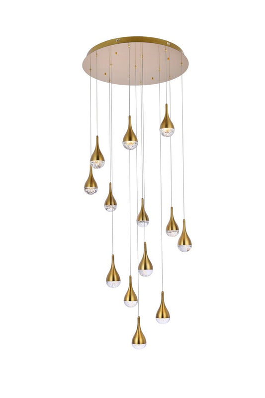 Elegant Furniture & Lighting - Amherst 30 inch LED chandelier in satin gold - 3813D30SG veiw 1