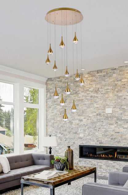 Elegant Furniture & Lighting - Amherst 30 inch LED chandelier in satin gold - 3813D30SG veiw 2