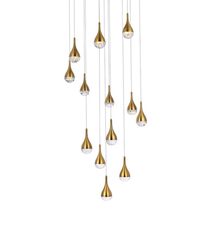 Elegant Furniture & Lighting - Amherst 30 inch LED chandelier in satin gold - 3813D30SG veiw 3
