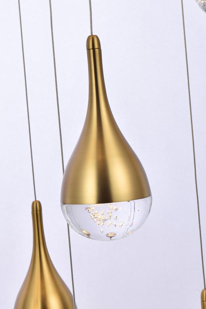 Elegant Furniture & Lighting - Amherst 30 inch LED chandelier in satin gold - 3813D30SG veiw 4
