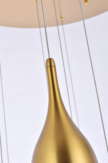 Elegant Furniture & Lighting - Amherst 30 inch LED chandelier in satin gold - 3813D30SG veiw 5