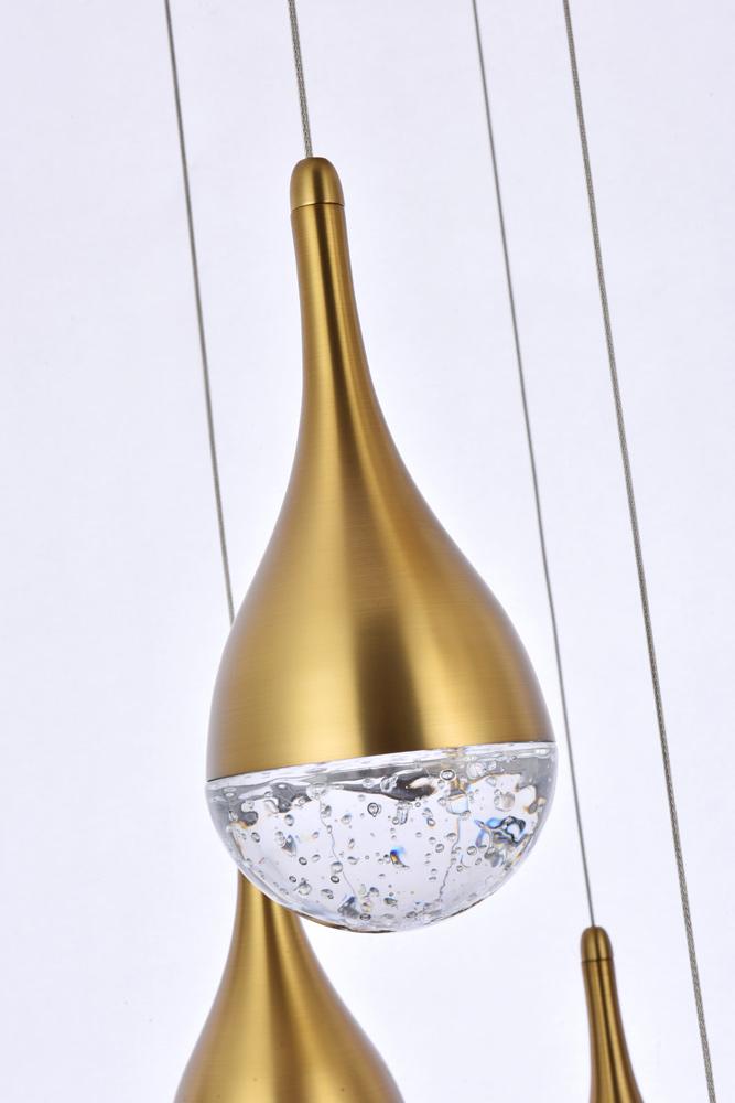 Elegant Furniture & Lighting - Amherst 30 inch LED chandelier in satin gold - 3813D30SG veiw 6