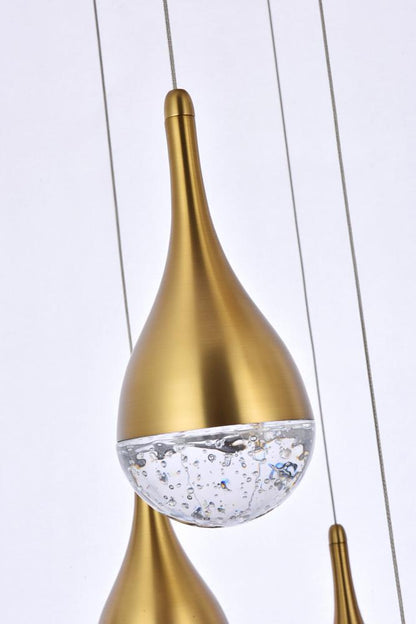 Elegant Furniture & Lighting - Amherst 30 inch LED chandelier in satin gold - 3813D30SG veiw 6