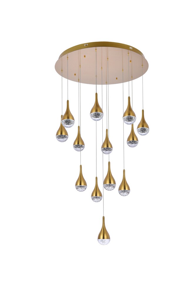 Elegant Furniture & Lighting - Amherst 30 inch LED chandelier in satin gold - 3813D30SG veiw 7