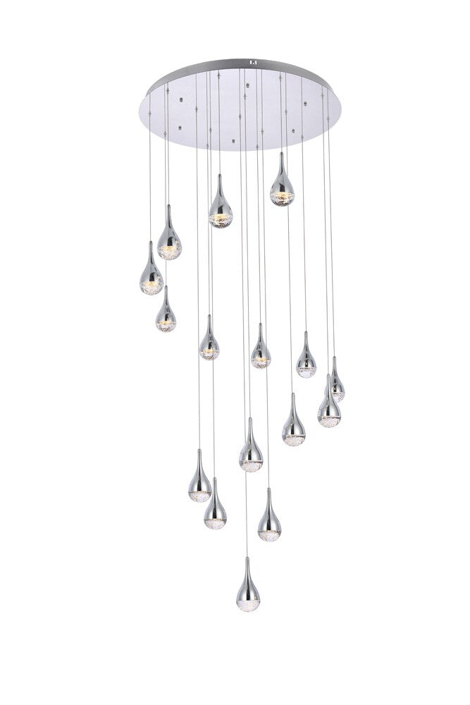 Elegant Furniture & Lighting - Amherst 36 inch LED chandelier in chrome - 3816D36C veiw 1