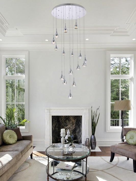 Elegant Furniture & Lighting - Amherst 36 inch LED chandelier in chrome - 3816D36C veiw 2
