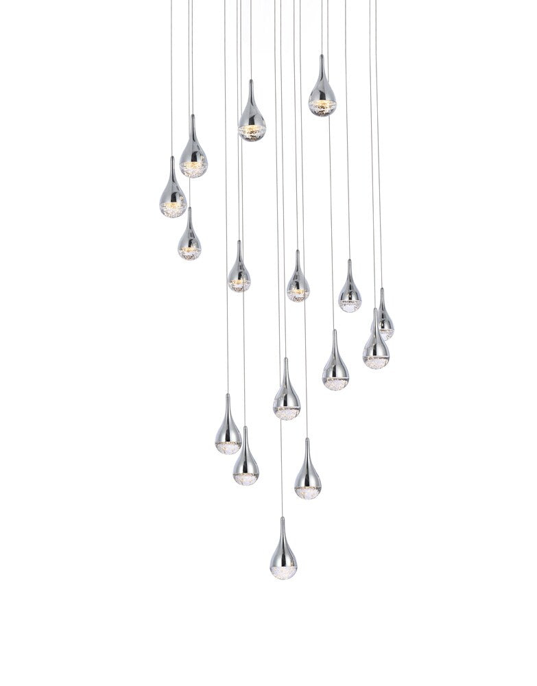 Elegant Furniture & Lighting - Amherst 36 inch LED chandelier in chrome - 3816D36C veiw 3