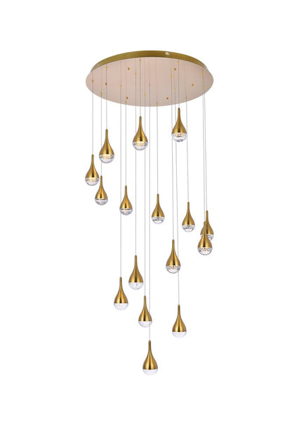 Elegant Furniture & Lighting - Amherst 36 inch LED chandelier in satin gold - 3816D36SG veiw 1
