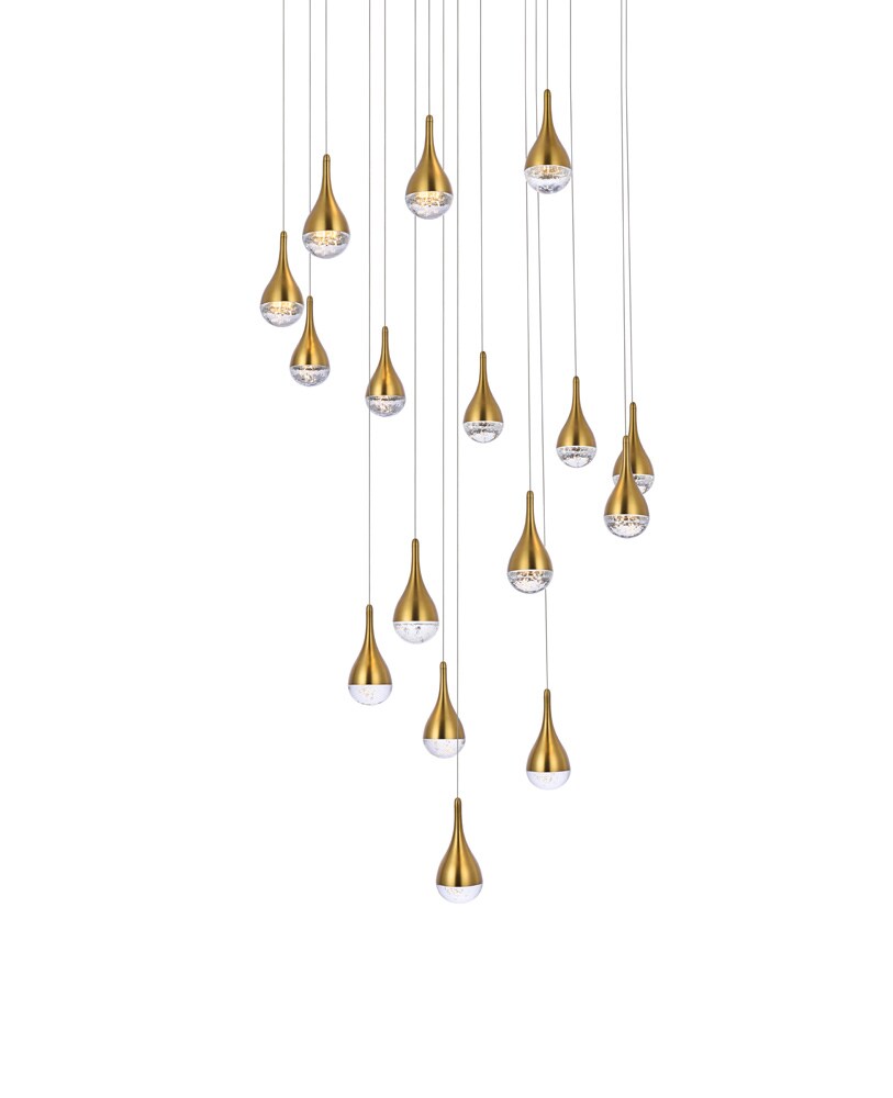 Elegant Furniture & Lighting - Amherst 36 inch LED chandelier in satin gold - 3816D36SG veiw 3