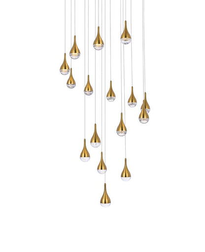 Elegant Furniture & Lighting - Amherst 36 inch LED chandelier in satin gold - 3816D36SG veiw 3